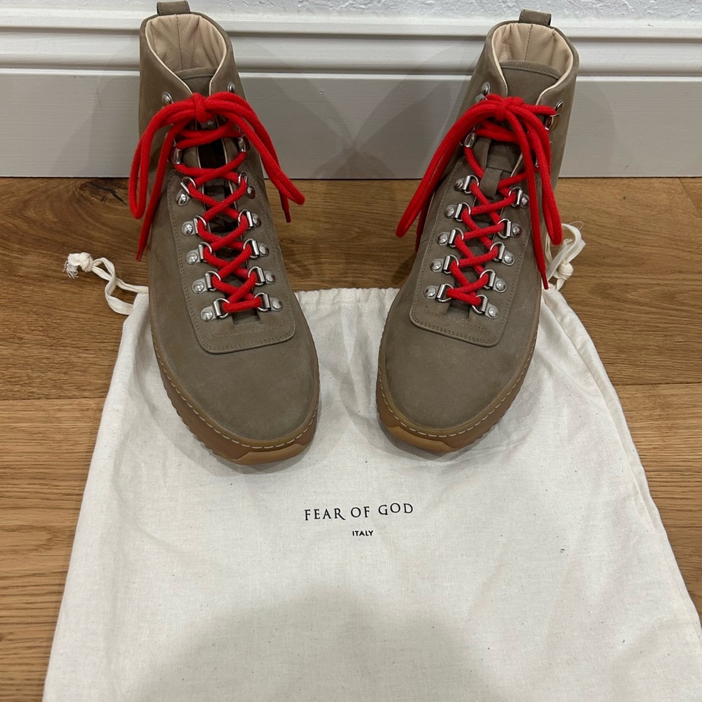 Fear of God Hiking Boot - Brown Boots with Red Laces